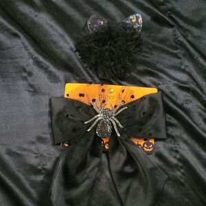 Black Spider Bow with Cat Ear Scunchie